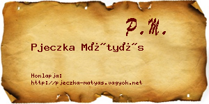 Pjeczka Mátyás névjegykártya