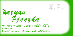 matyas pjeczka business card